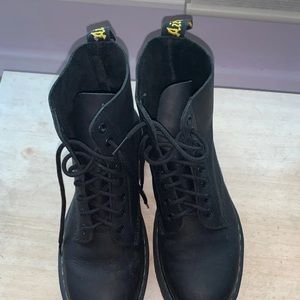 Doc Martens black with rainbow trim on bottom
